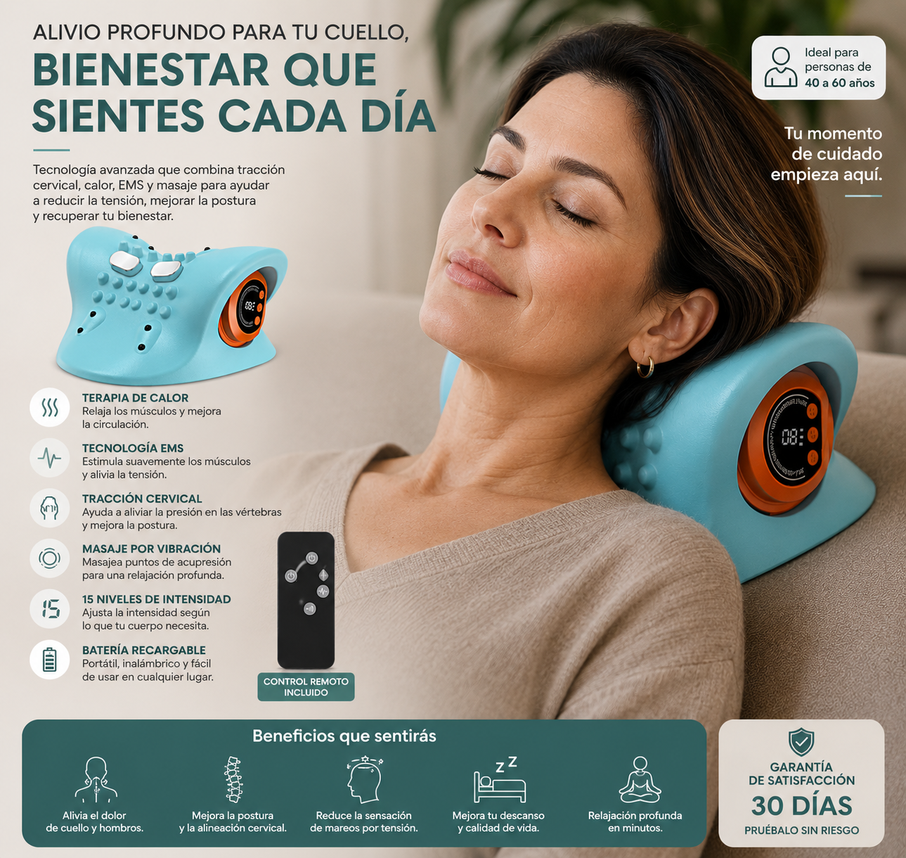 Masajeador de Cuello Antidolor Dellu®
