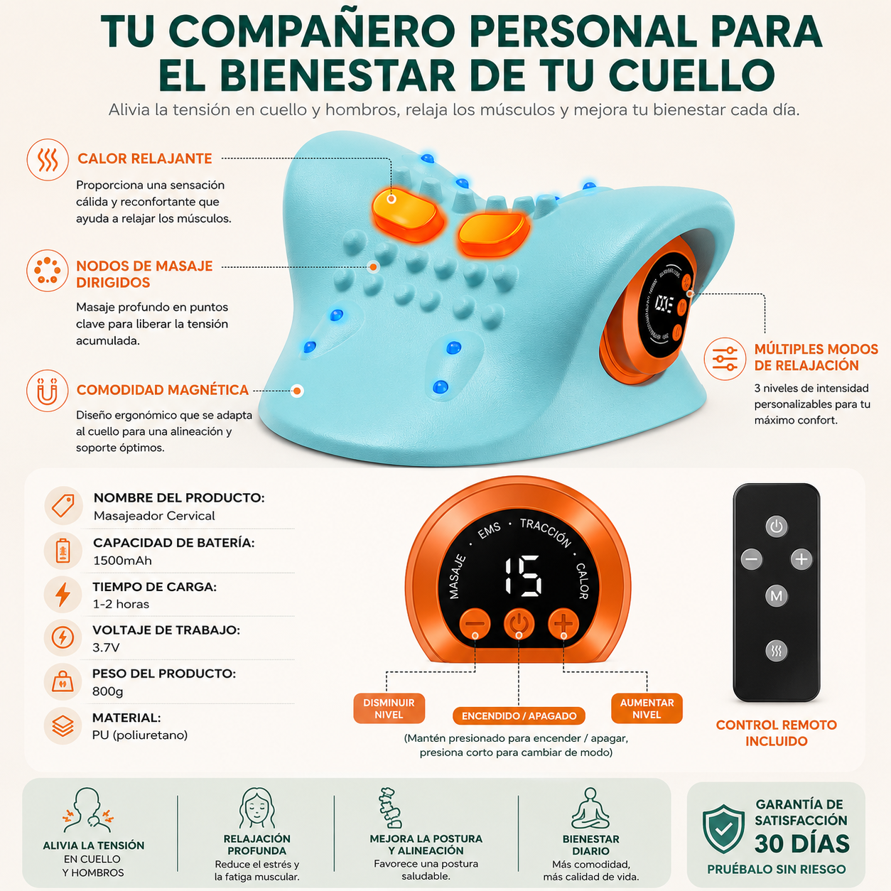 Masajeador de Cuello Antidolor Dellu®